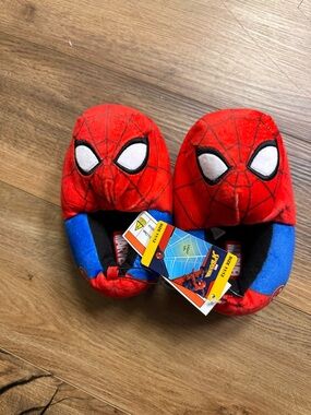 Marvel Spider-Man Red and Blue Plush Slippers